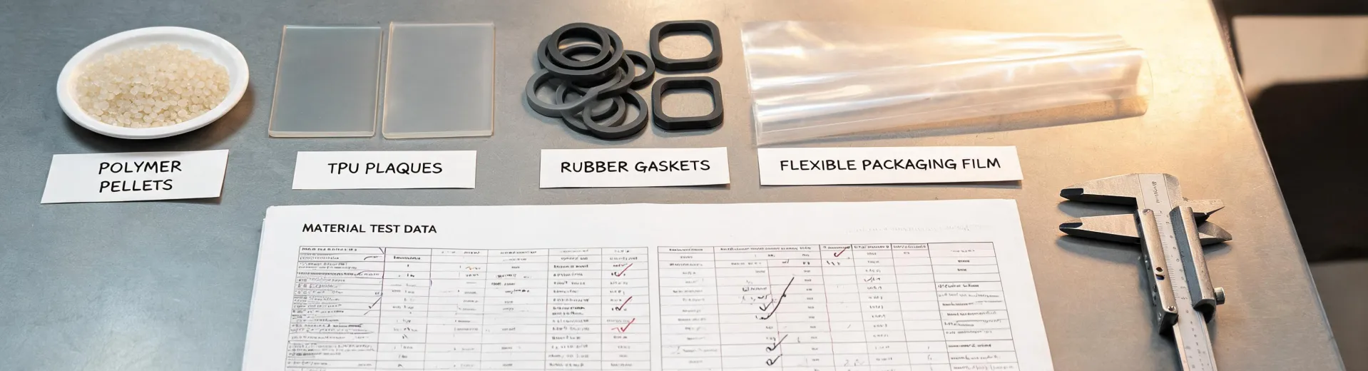 Material samples prepared for review